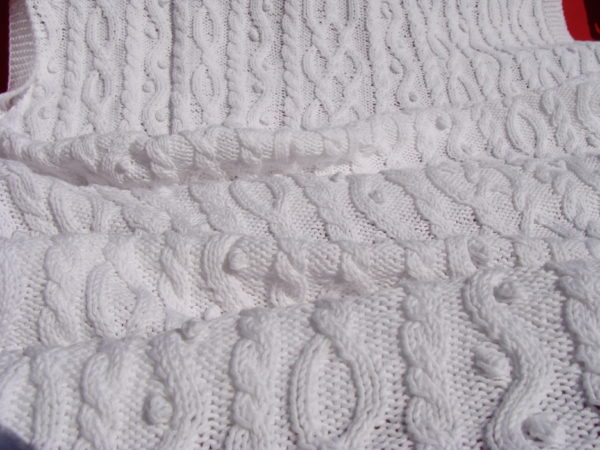 Etole femme 100% coton, tricot irlandais fait main. Pièce unique, création originale La Malle au Coton -t6
