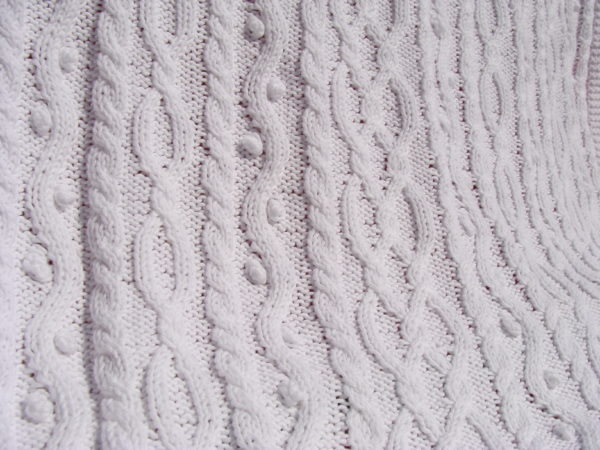 Etole femme 100% coton, tricot irlandais fait main. Pièce unique, création originale La Malle au Coton -t8