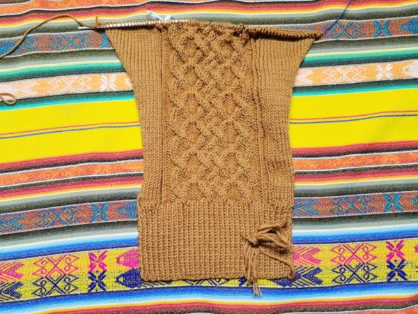 Pull col polo, travail en cours